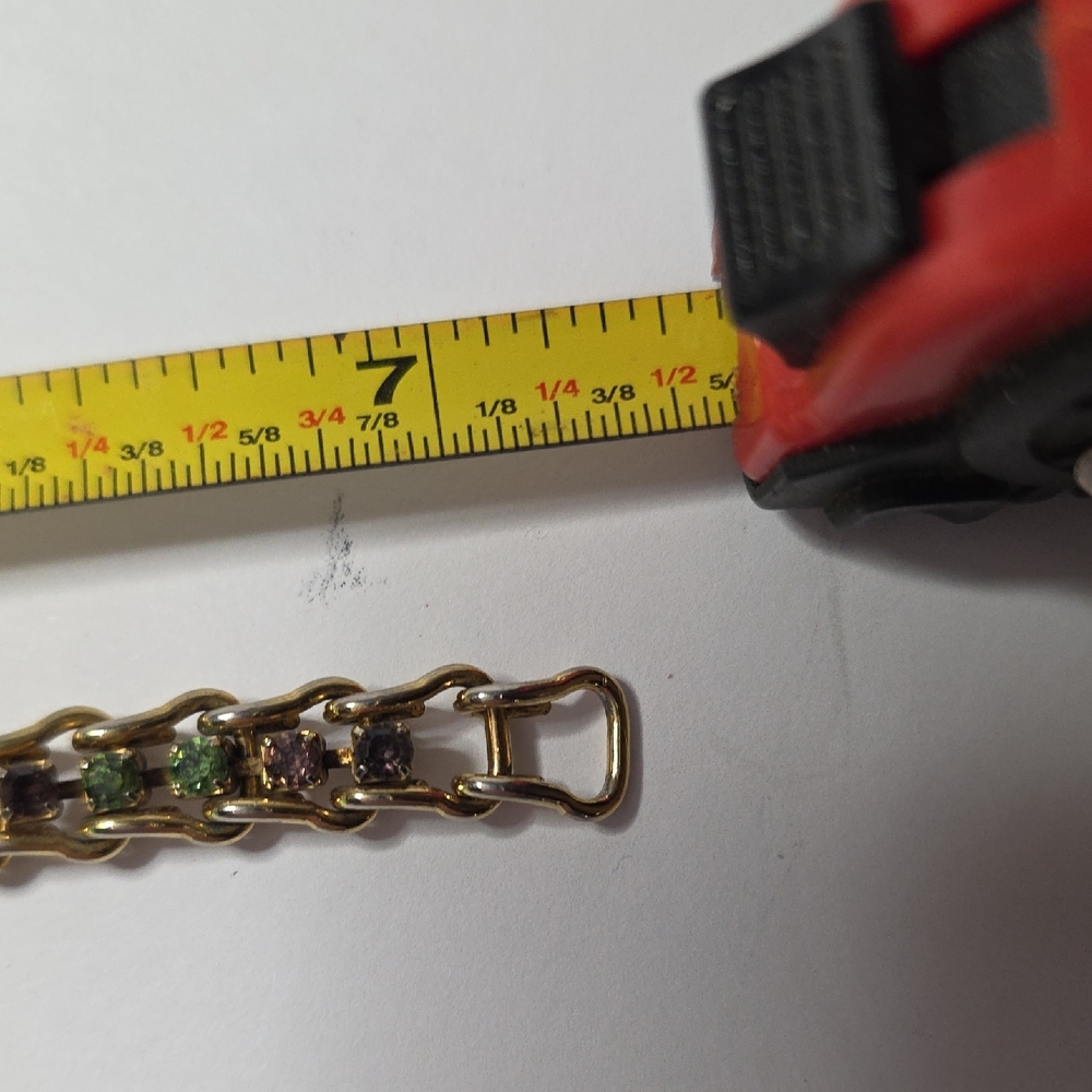 Elegant Gold Bracelet with Multicolor Stones - Picture 6 of 9